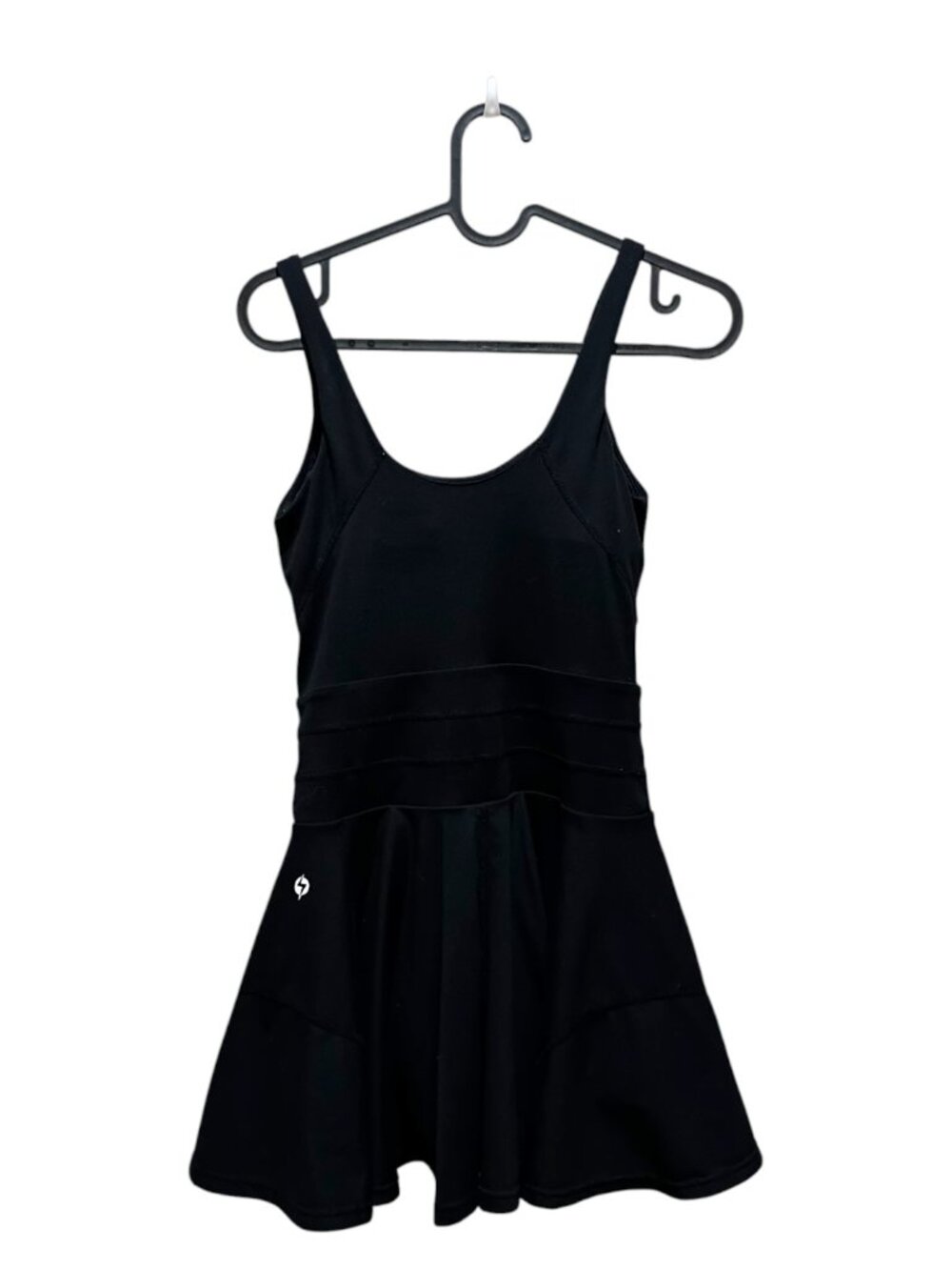 POPFLEX Twirl Mini Athletic Dress Black Padded Built in Shorts - Picture 2 of 5
